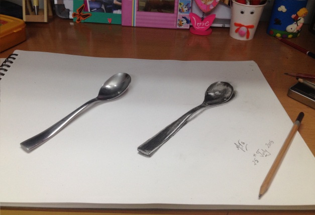 3D sketch of a spoon